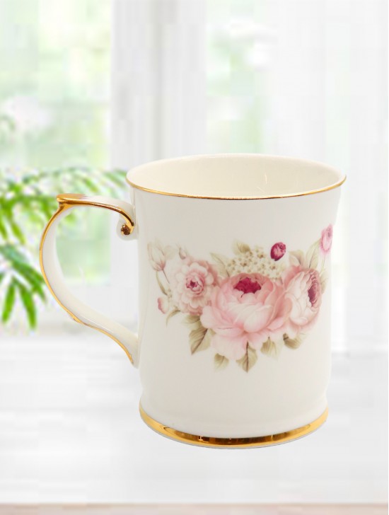 Porcelain Rose Mug With Gift Box